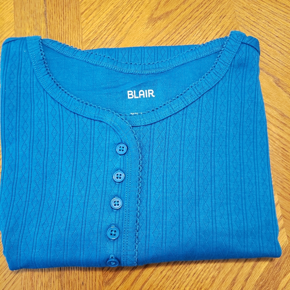 New Women's Plus Size Short Sleeve Henley Top, Size 2X